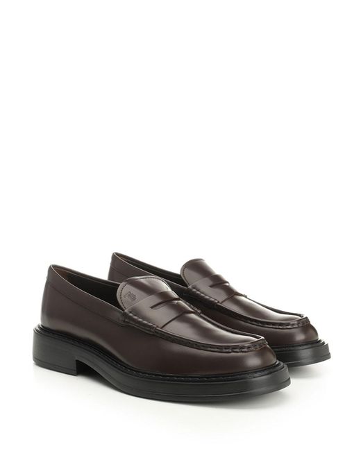 Tod's Gray Leather Loafer for men
