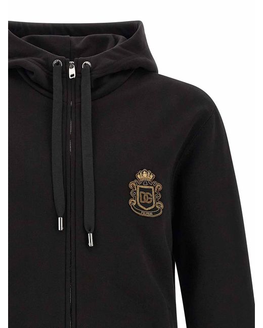 Dolce & Gabbana Black Coat Of Arms Hoodie for men
