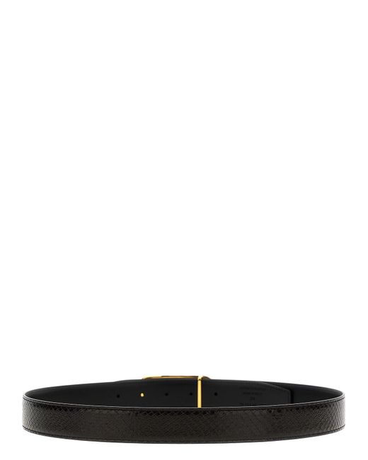 Tom Ford White Reversible Belt Logo for men