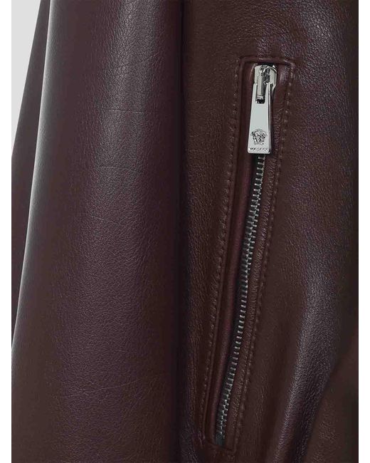Versace Brown Bufalo Leather Blouson