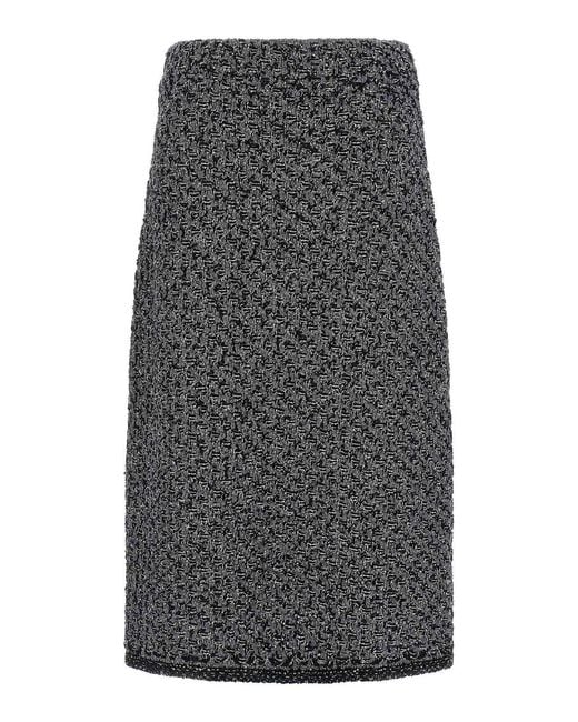 Fabiana Filippi Gray Tweed Skirt