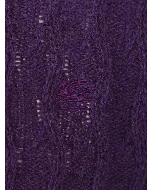 Etro Purple Cashmere Sweater for men