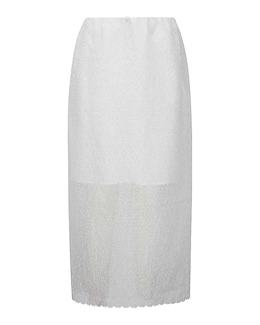 CECILIE BAHNSEN White Long Transparent Overlapping Skirt