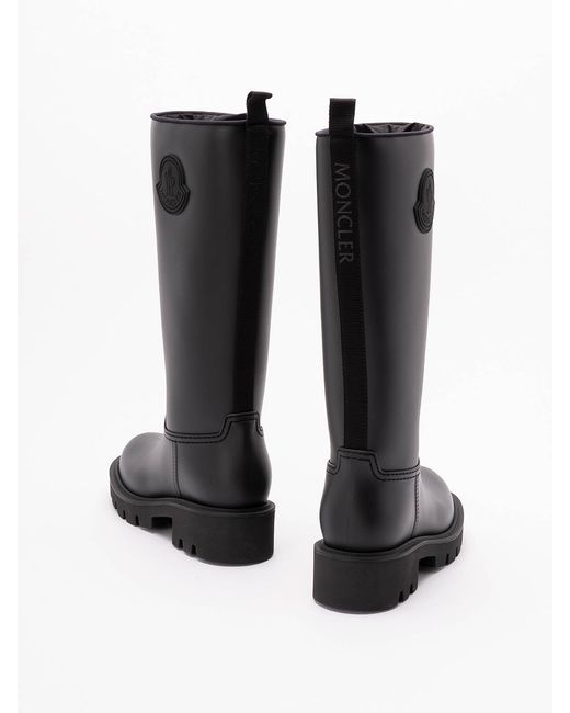 Moncler Black 'Kickstream' High Rain Boots