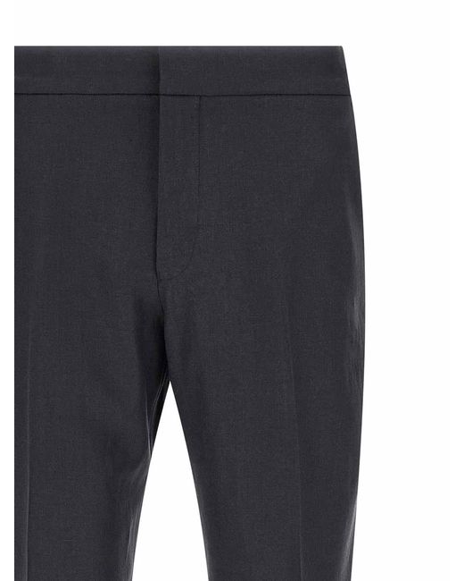 Zegna Blue Oasi Lino Staight Leg Trousers for men