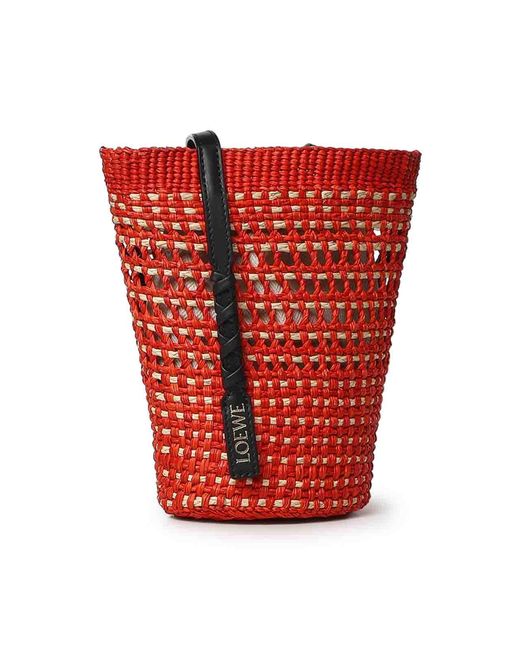 Loewe Red Medium Braid Bag