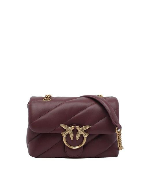 Pinko Purple Mini Love Classic Puffer Crossbody Bag