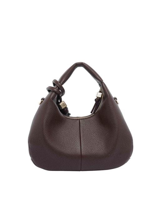 Ganni Brown Mini Hobo Bag