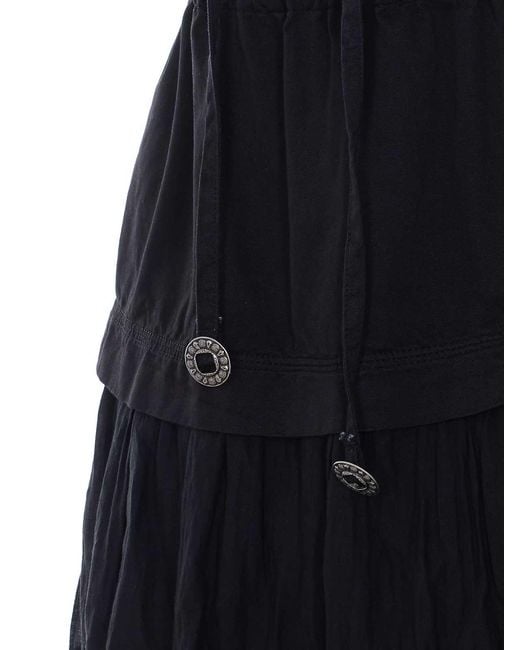 Pinko Black Casarsa Lace-Up Tiered Dress