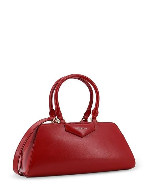 Givenchy Red Antigona East West Small Leather Shoulder Bag