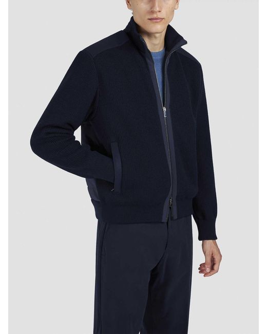Paul & Shark Blue Maglia Full Zip for men