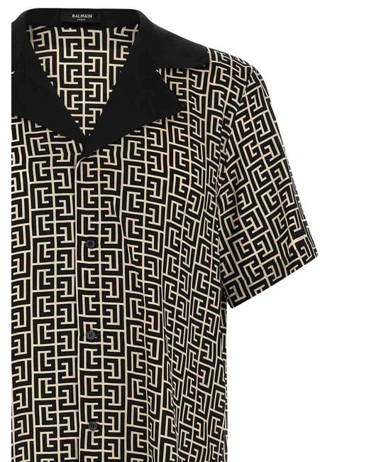 Balmain Black Monogram Shirt for men