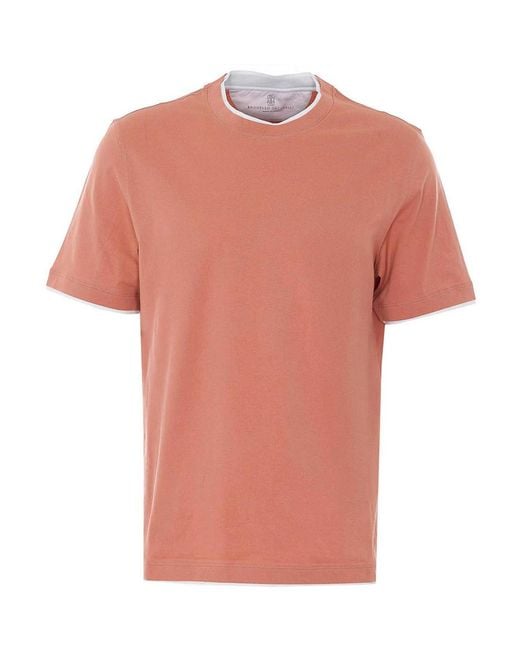 Brunello Cucinelli Pink T-Shirt for men