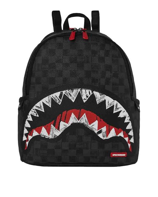 Zaino Savage Scribble Shark di Sprayground in Black da Uomo