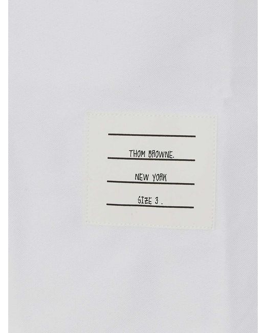 Thom Browne White Classic Fit T-Shirt for men