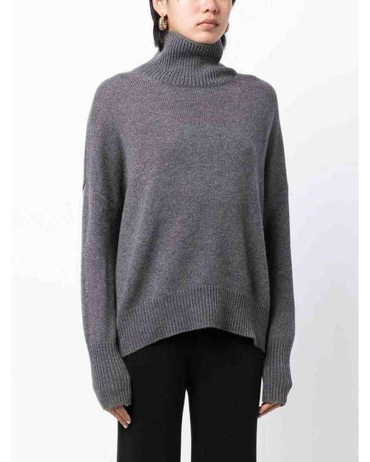 Lisa Yang Gray Heidi Cashmere Turtle-Neck Jumper
