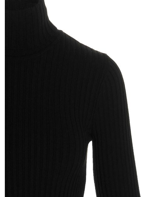 Wolford Black Ribbed Merino Dress