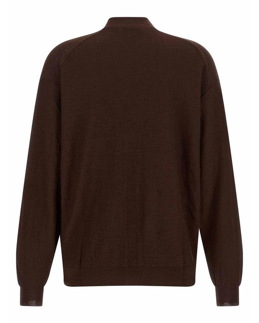 Lemaire Brown Relaxed Twisted' Cardigan