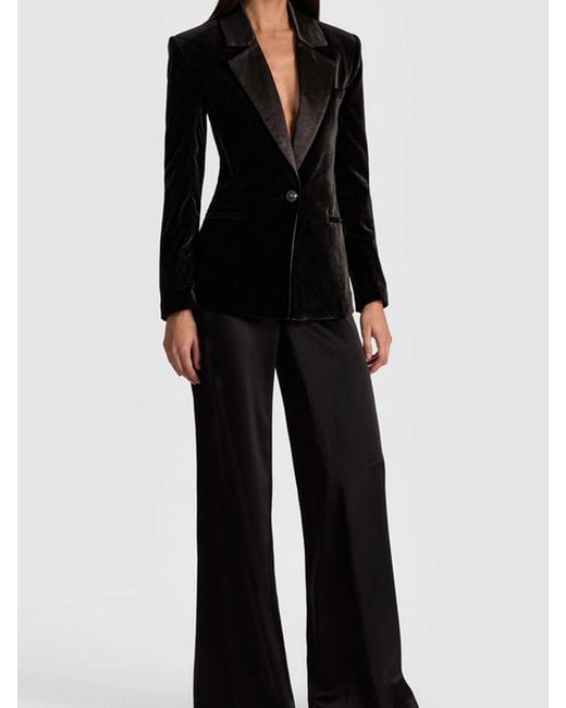 Alice + Olivia Black Silas Velvet Jacket