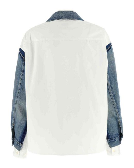 Junya Watanabe Blue Double-Layer Denim Front Shirt Jacket