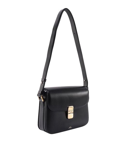 A.P.C. White Leather Shoulder Bag With Frontal Logo