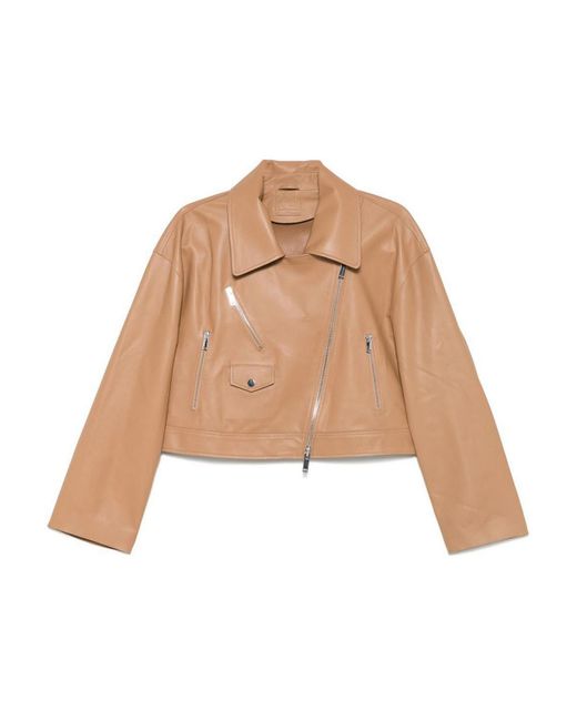 Desa Nineteenseventytwo Natural Leather Biker Jacket