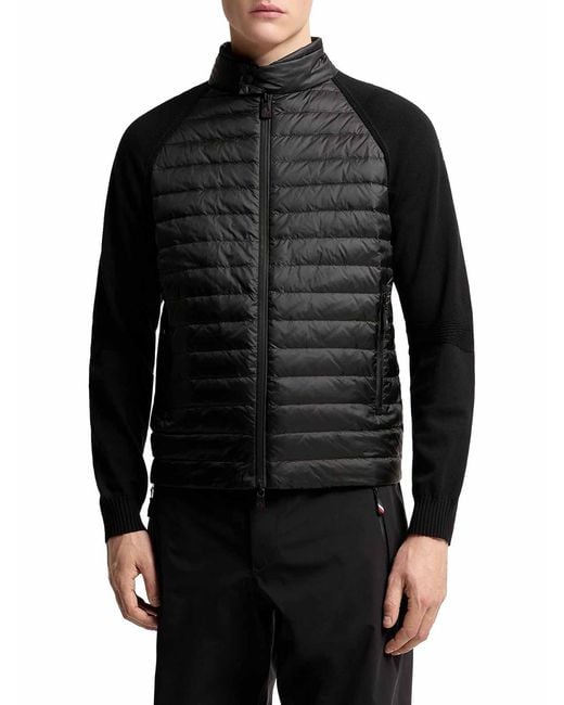 Moncler Black Padded Cardigan With Zip for men