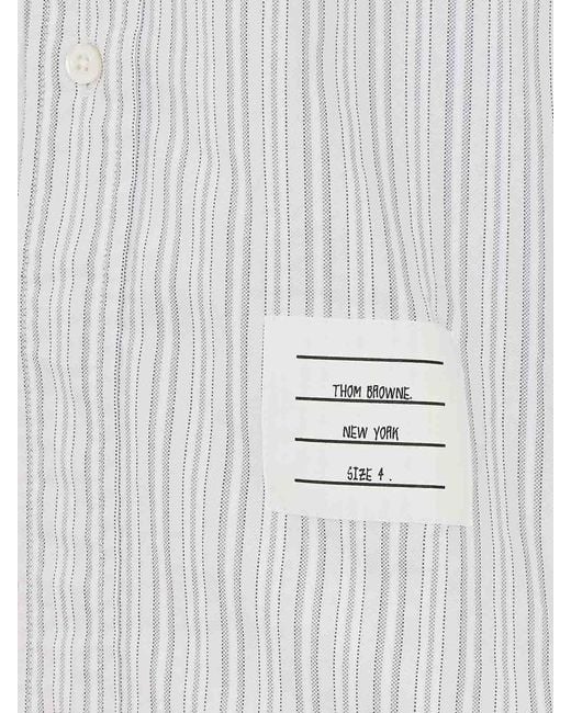Thom Browne White Striped Shirt for men