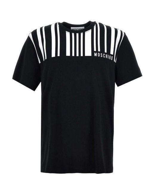 Moschino Black Barcode Print T-Shirt for men