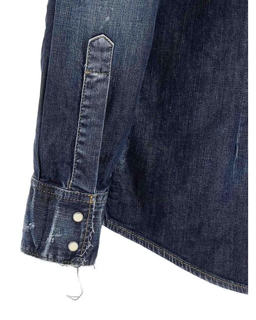 DSquared² Blue Fashion Western' Shirt for men