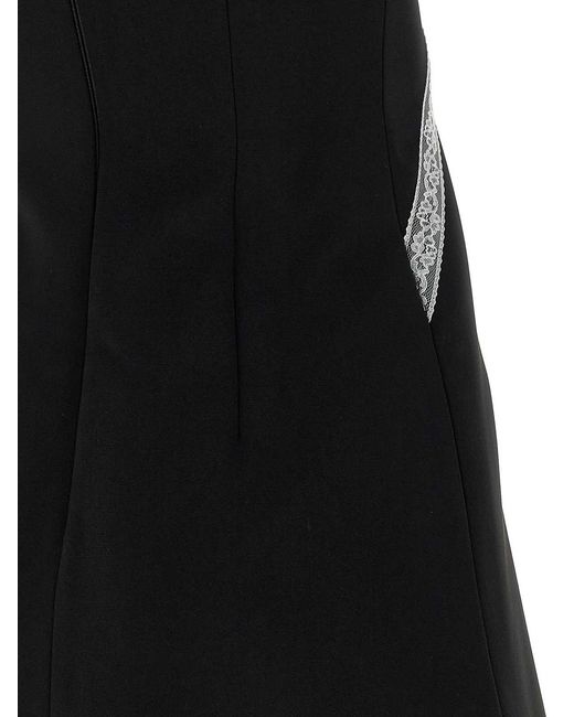 Self-Portrait Black Crpe Bow Lace Mini' Dress