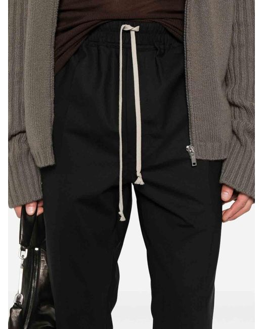 Rick Owens Black Pants With Drawstring for men