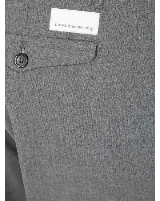 Nine:inthe:morning Gray Easy Chino Slim Trousers for men
