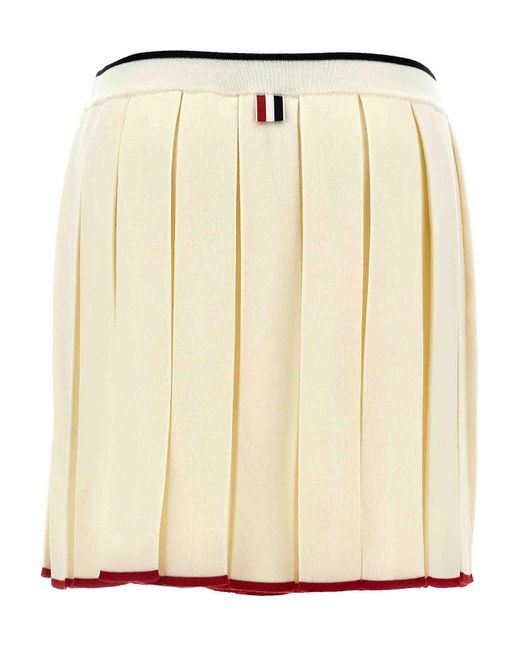 Thom Browne Natural Knitted Pleated Skirt