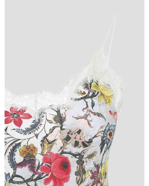 Roberto Cavalli White Florentine Flowers Long Dress