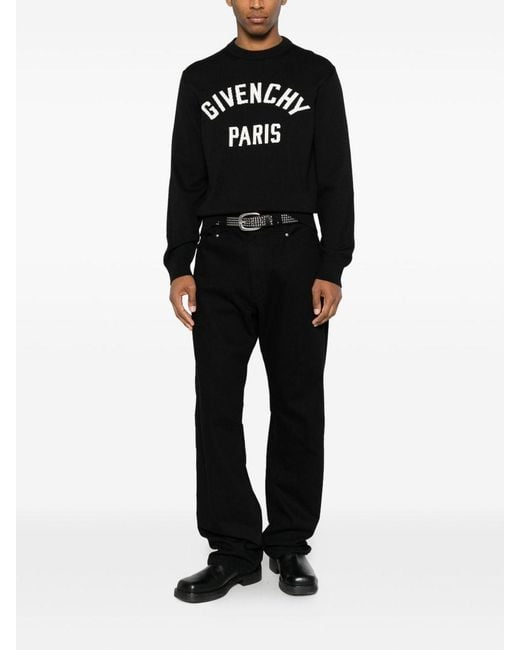 Givenchy Black Cotton Blend Crewneck Sweater for men