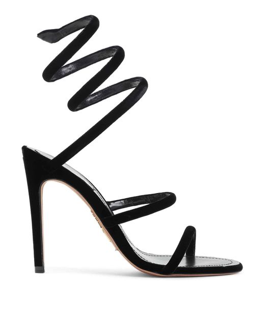 サンダル・ミュール Rene Caovilla Rene Caovilla Velvet Snake Sandals Rene Caovilla Ren Caovilla Velvet Snake Sandals in Black | Lyst