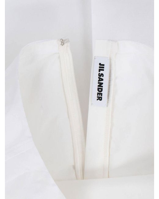 Jil Sander White Midi Skirt