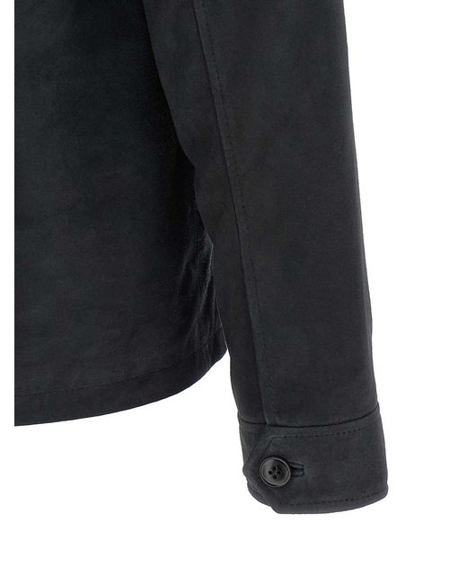 Pal Zileri Blue Suede Overshirt for men
