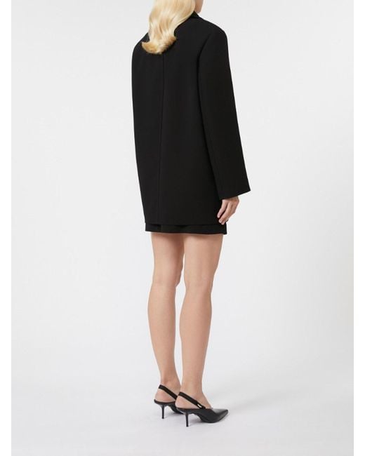Max Mara Black Janzir Double-Breasted Cady Jacket By