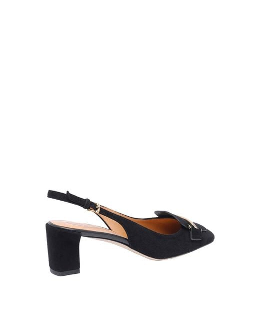 Tod's Blue Suede Slingback Pumps