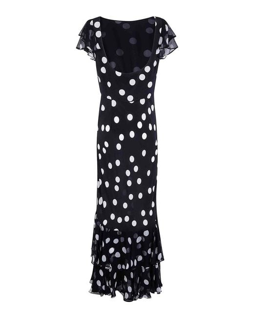 Rixo Black Ordinia Dress Mono Polka Dot