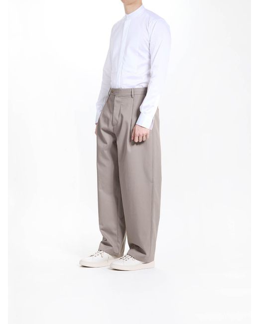 Moschino Gray Gabardine Trousers for men