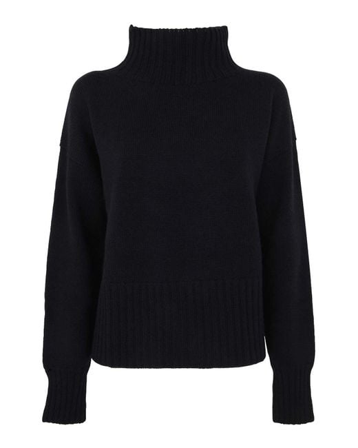 Drumohr Black Long Sleeves Turtle Neck Oversized Sweater