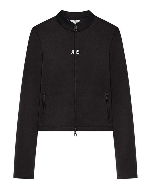 Courreges Black Crop Jacket With Zip