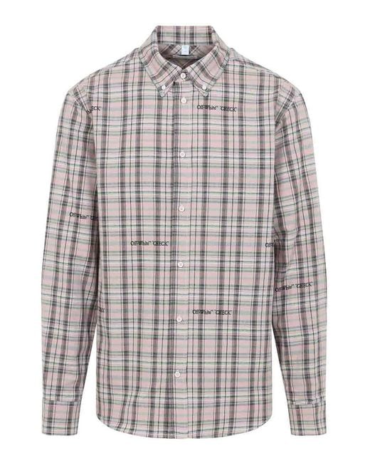 Off-White c/o Virgil Abloh White Off Flannel Shirt for men