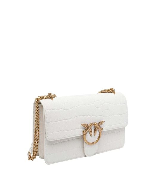 Pinko White Love Classic One Classic Crossbody Bag