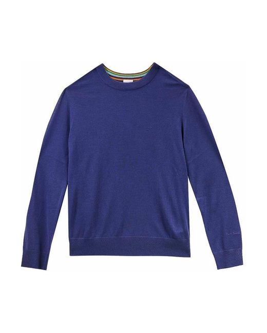 Paul Smith Blue Extrafine Merino Sweater for men