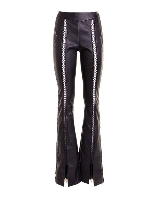 Roberto Cavalli Blue Leather Pants