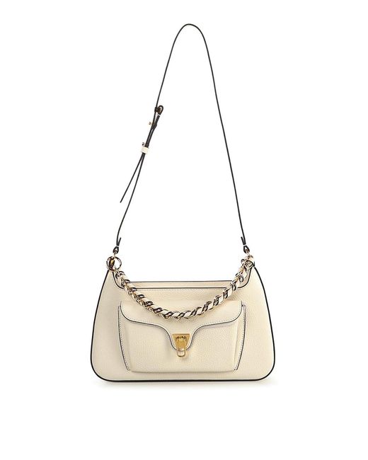 Coccinelle White Beat Generation Medium Leather Bag